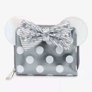 Loungefly Disney 100 Minnie mouse platinum zip around wallet